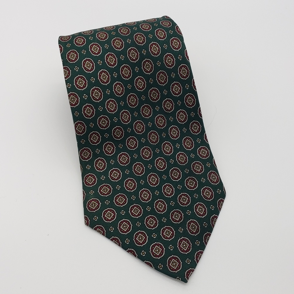 Green Abstract Tie 100% Silk - Italian